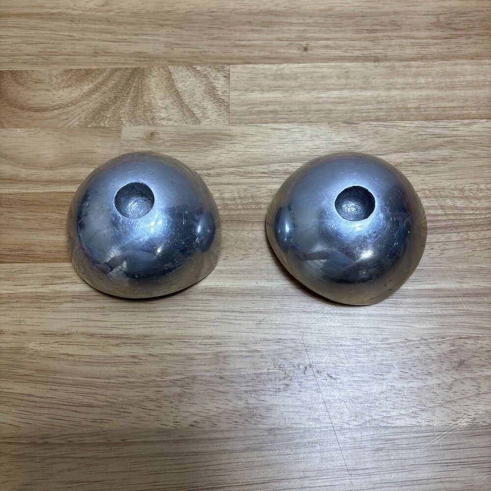 Vintage 2 Nambe #529 Candleholders Mid Century Modern 3 3/4x2 Silver Alloy
